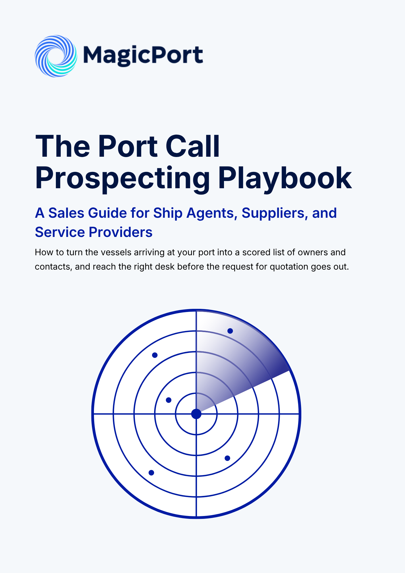 The Port Call Prospecting Playbook cover, MagicPort